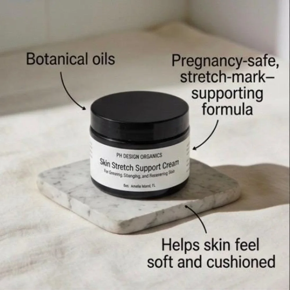 PH Design Organics Skin Stretch Cream‎ 8oz Pregnancy Safe Stretch Mark Care